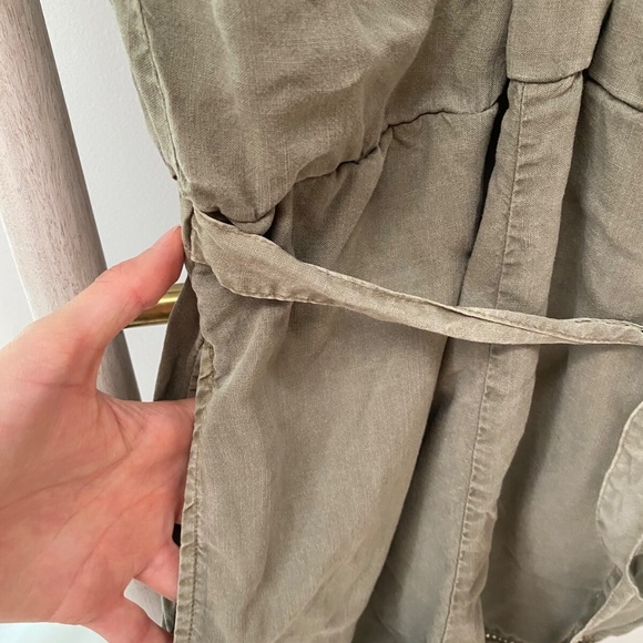 Anthropologie Cloth & Stone Burlingame Wrap V-Neck Romper Olive Green Size S - Picture 5 of 8